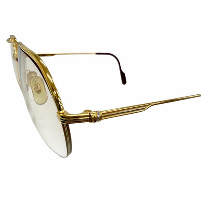 Cartier Vintage Trinity Half Rim Two Bridge Sunglasses Gold Bordeaux 58 15 — view 6