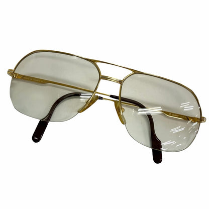Cartier Vintage Trinity Half Rim Two Bridge Sunglasses Gold Bordeaux 58 15