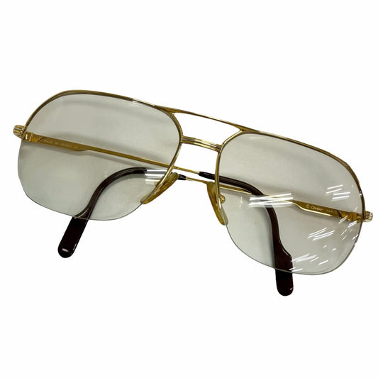 Cartier Vintage Trinity Half Rim Two Bridge Sunglasses Gold Bordeaux 58 15