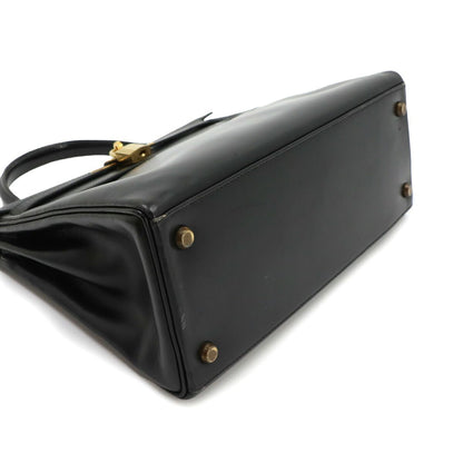 Hermes Kelly 28 Box Calf Black 2-Way Bag — view 5