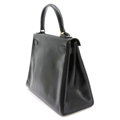 Hermes Kelly 28 Box Calf Black 2-Way Bag — view 4