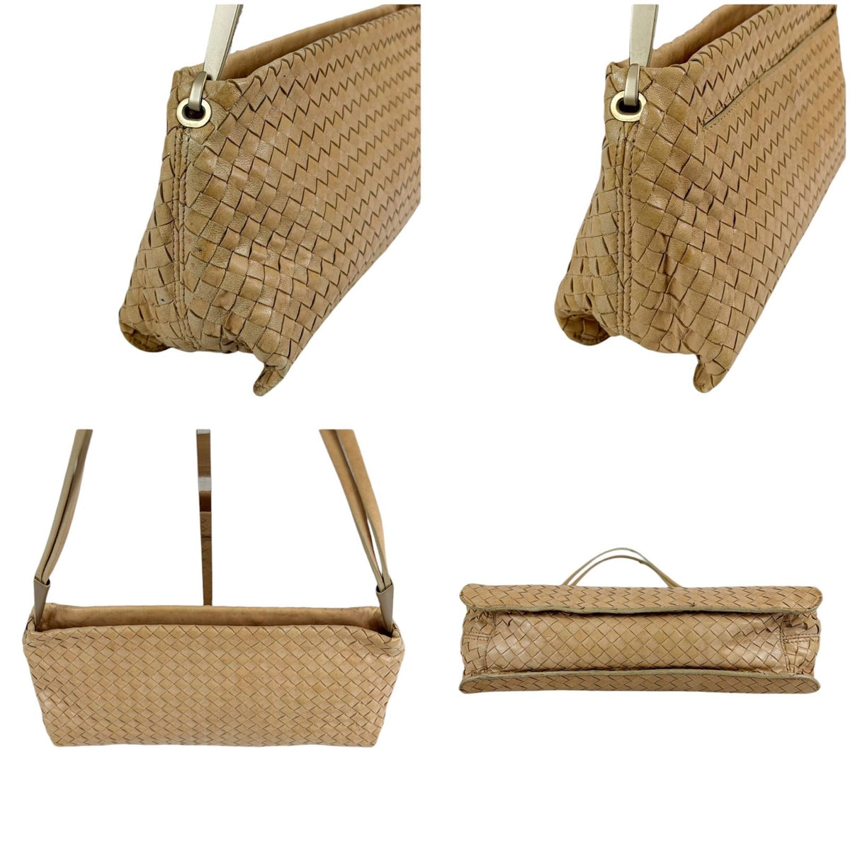 Bottega Veneta Intrecciato Leather Hobo Beige — view 3