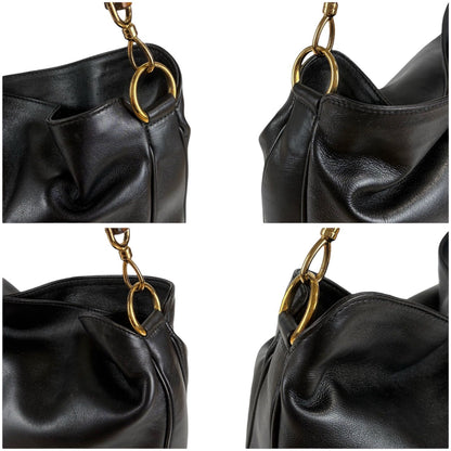 Gucci 2-Way Bamboo Handle Shoulder Bag Black — view 5