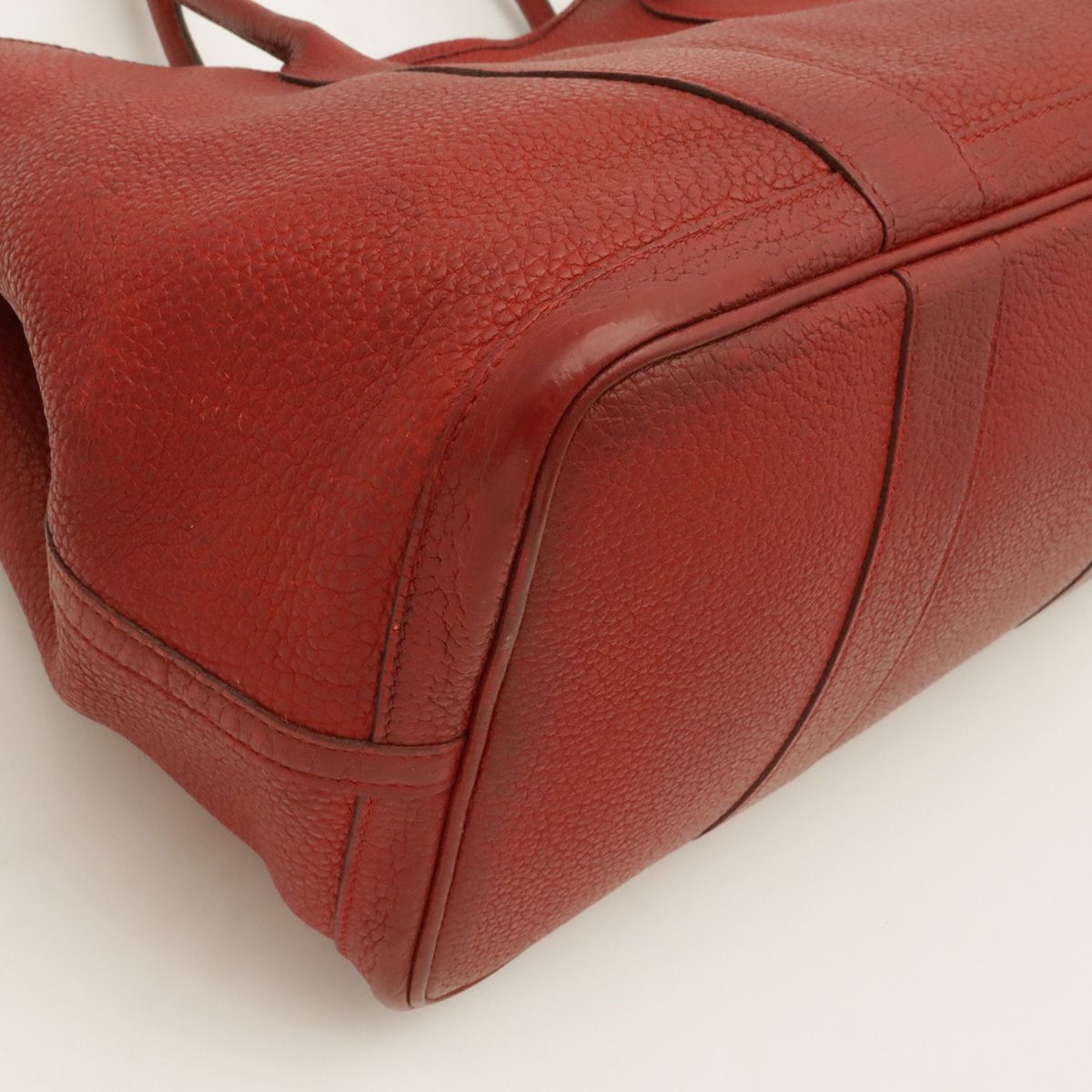 Hermes Garden Party PM Tote Bag Negonda Leather Red Silver — view 3