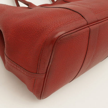 Hermes Garden Party PM Tote Bag Negonda Leather Red Silver — view 3