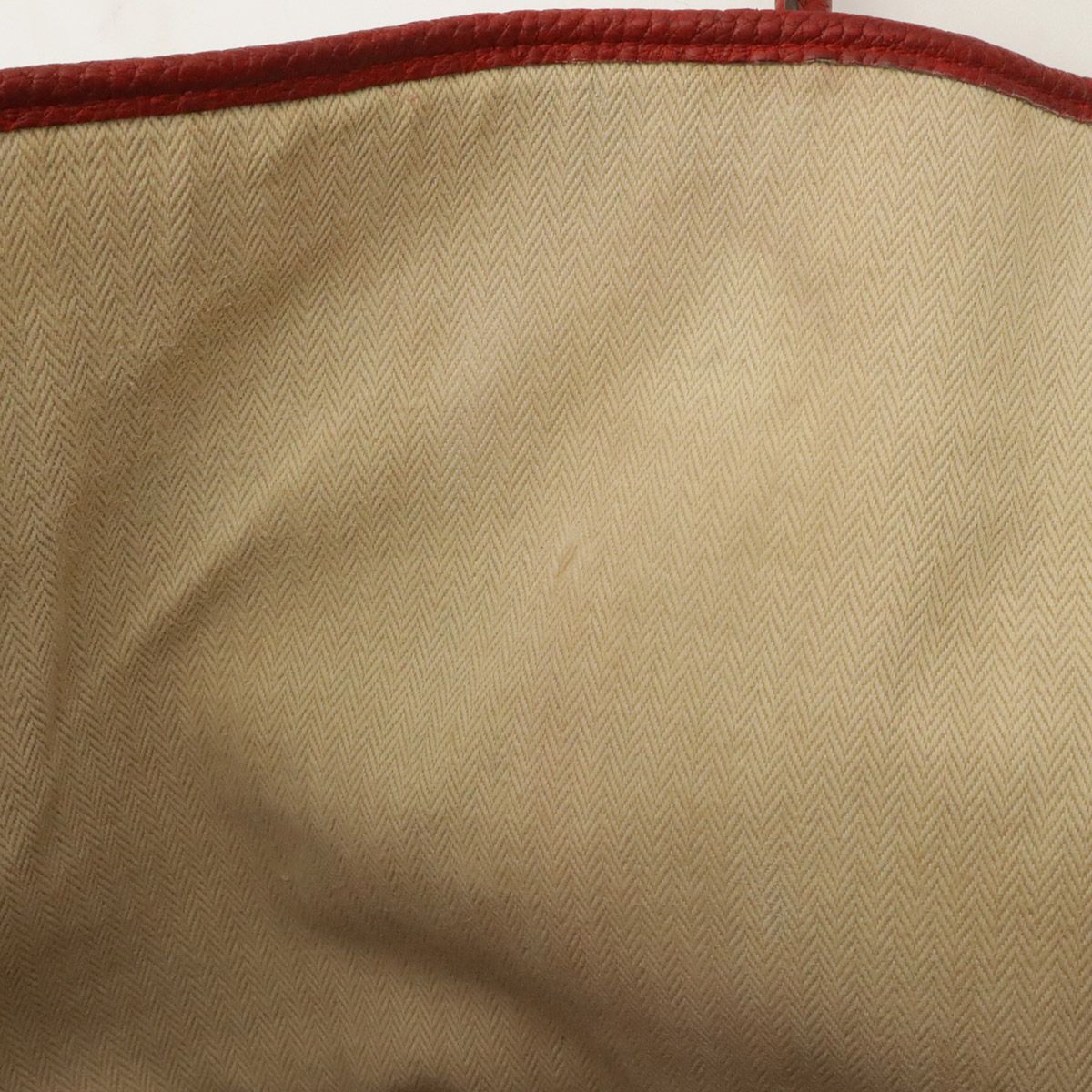 Hermes Garden Party PM Tote Bag Negonda Leather Red Silver — view 8