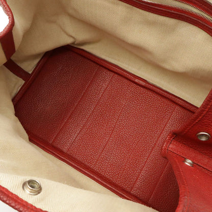 Hermes Garden Party PM Tote Bag Negonda Leather Red Silver — view 7