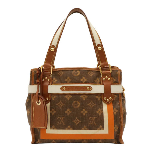 Louis Vuitton Monogram Tisse Sac Rayures PM Vintage Style Tote Bag Brown