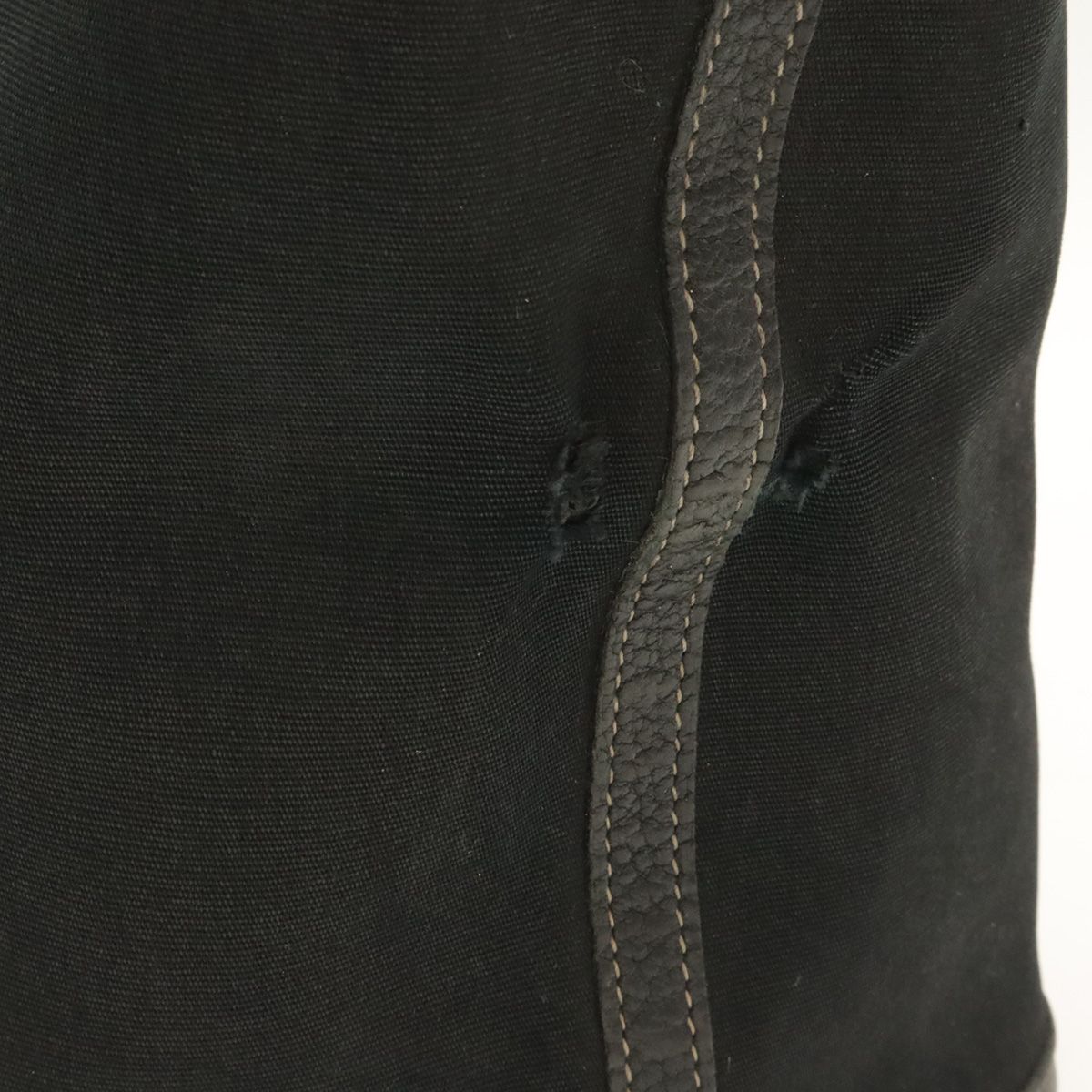 Hermes Garden Party PM Tote Shoulder Bag Toile Officier Leather Black Silver — view 6