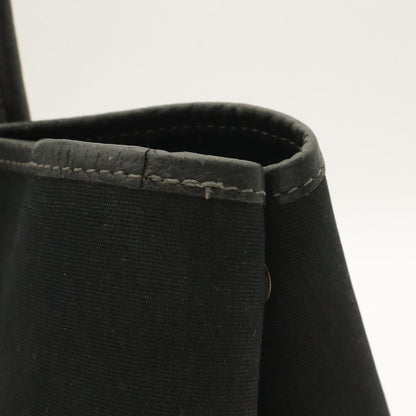 Hermes Garden Party PM Tote Shoulder Bag Toile Officier Leather Black Silver — view 5