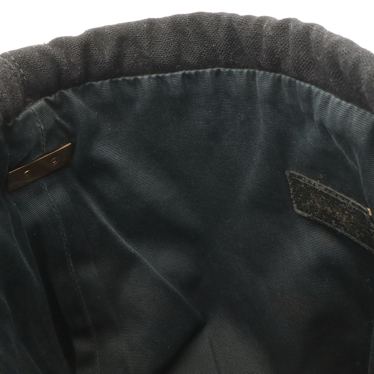 Saint Laurent Paris YSL Rive Gauche Bucket Bag Drawstring Felt Black — view 7