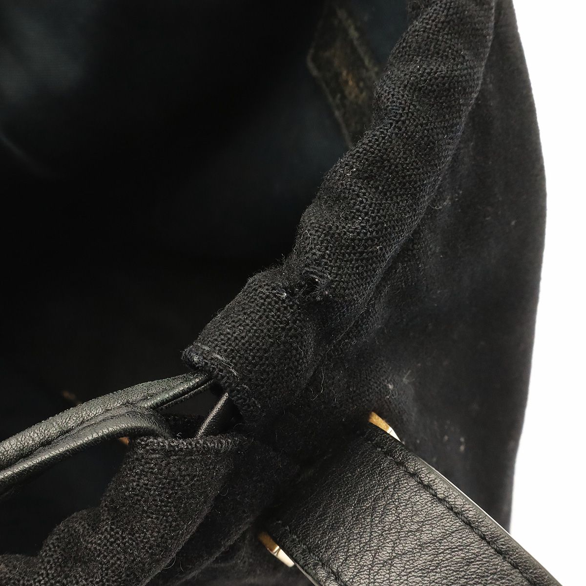 Saint Laurent Paris YSL Rive Gauche Bucket Bag Drawstring Felt Black — view 4