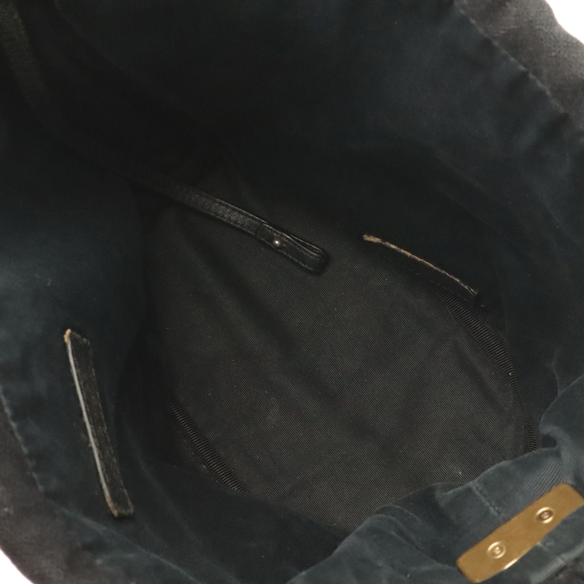 Saint Laurent Paris YSL Rive Gauche Bucket Bag Drawstring Felt Black — view 6