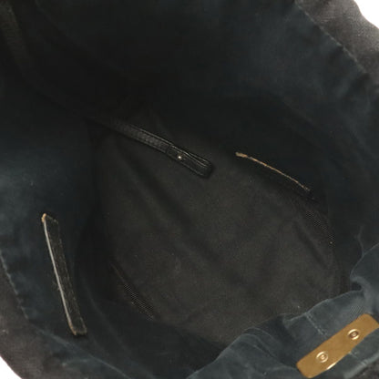 Saint Laurent Paris YSL Rive Gauche Bucket Bag Drawstring Felt Black — view 6