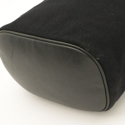 Saint Laurent Paris YSL Rive Gauche Bucket Bag Drawstring Felt Black — view 3
