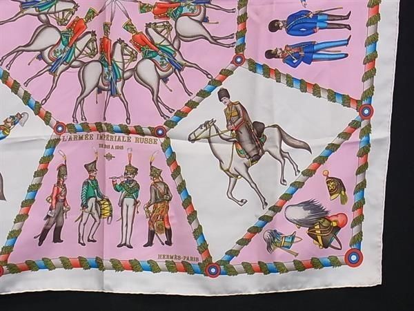 Hermes Scarf Carre 90 L'armee Imperiale Russe Russian Military Museum Ivory — view 3