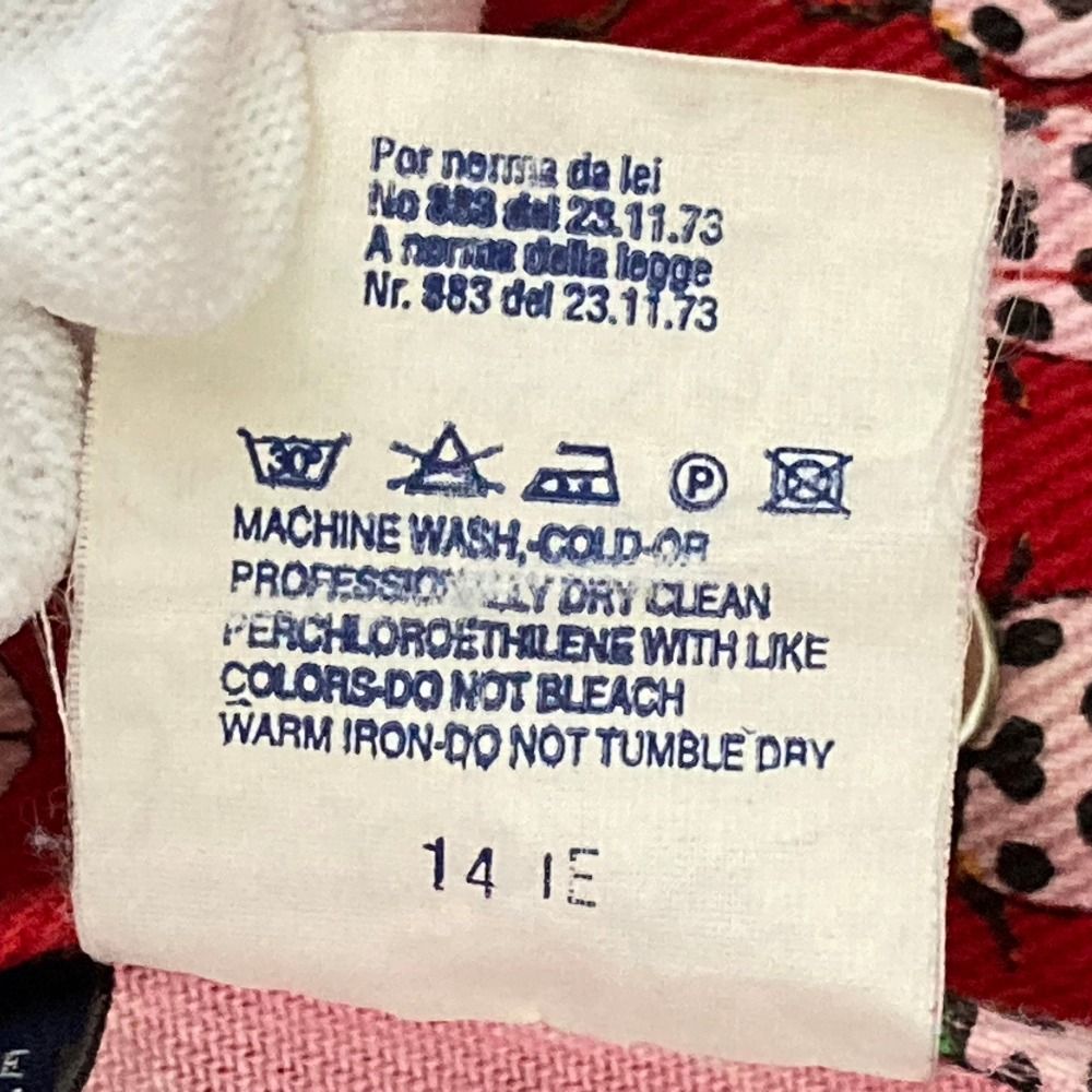 Versace Jeans Vintage Ladybug Print Medusa Button Cropped Denim Jacket Red M — view 7