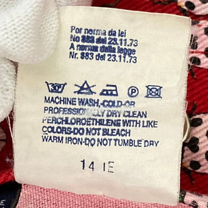 Versace Jeans Vintage Ladybug Print Medusa Button Cropped Denim Jacket Red M — view 7