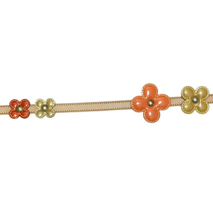 Louis Vuitton Ceinture Fleur Vernis Flower Belt Orange Beige — view 3