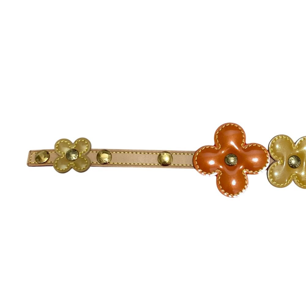 Louis Vuitton Ceinture Fleur Vernis Flower Belt Orange Beige — view 4