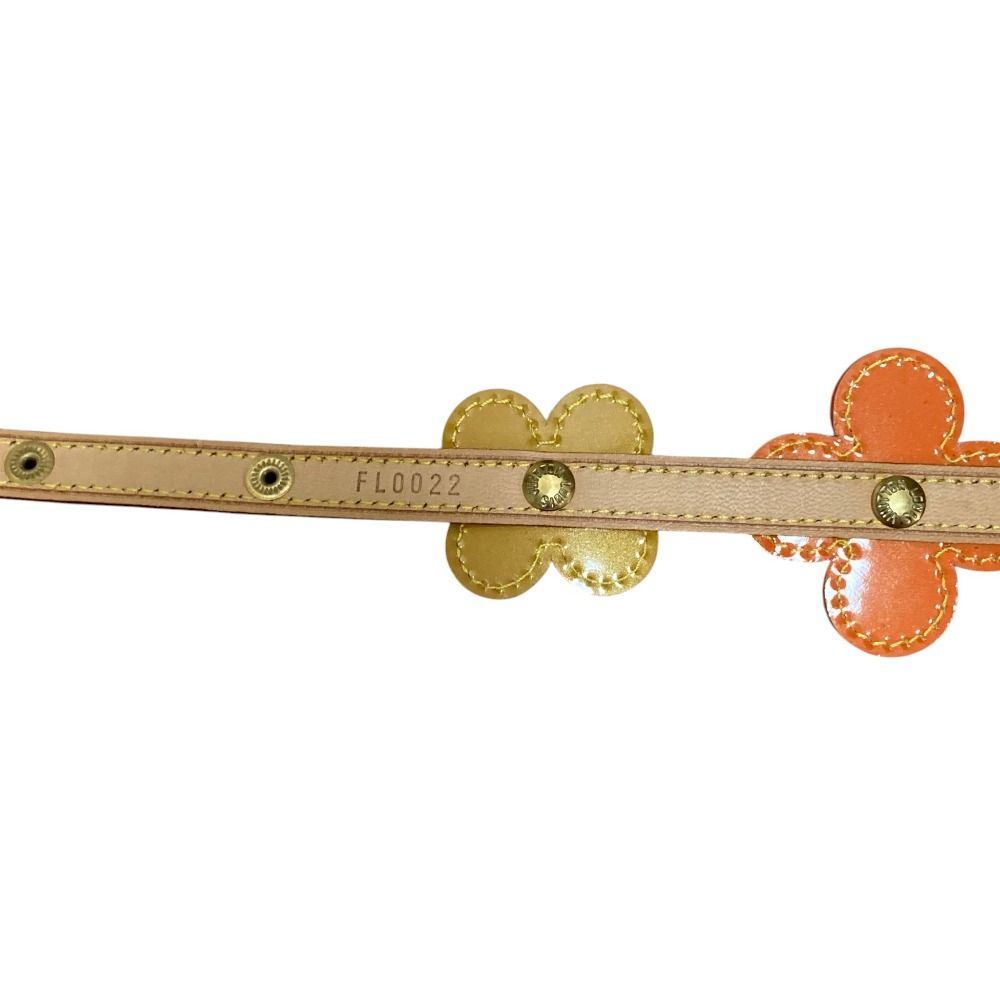 Louis Vuitton Ceinture Fleur Vernis Flower Belt Orange Beige — view 7