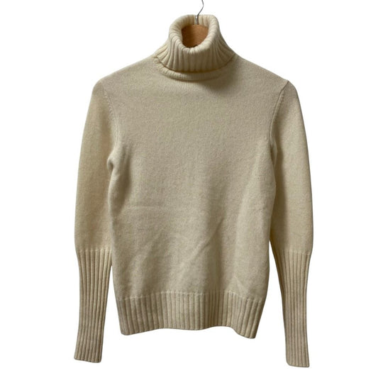Loro Piana Lolopiana Cashmere Long Sleeve Turtle Neck Knit Sweater Ivory 40