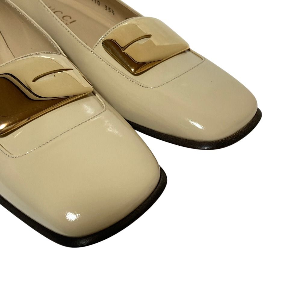 Gucci Tom Ford Era G Logo Patent Leather Square Toe Pumps Beige Spring — view 6