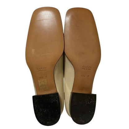 Gucci Tom Ford Era G Logo Patent Leather Square Toe Pumps Beige Spring — view 5