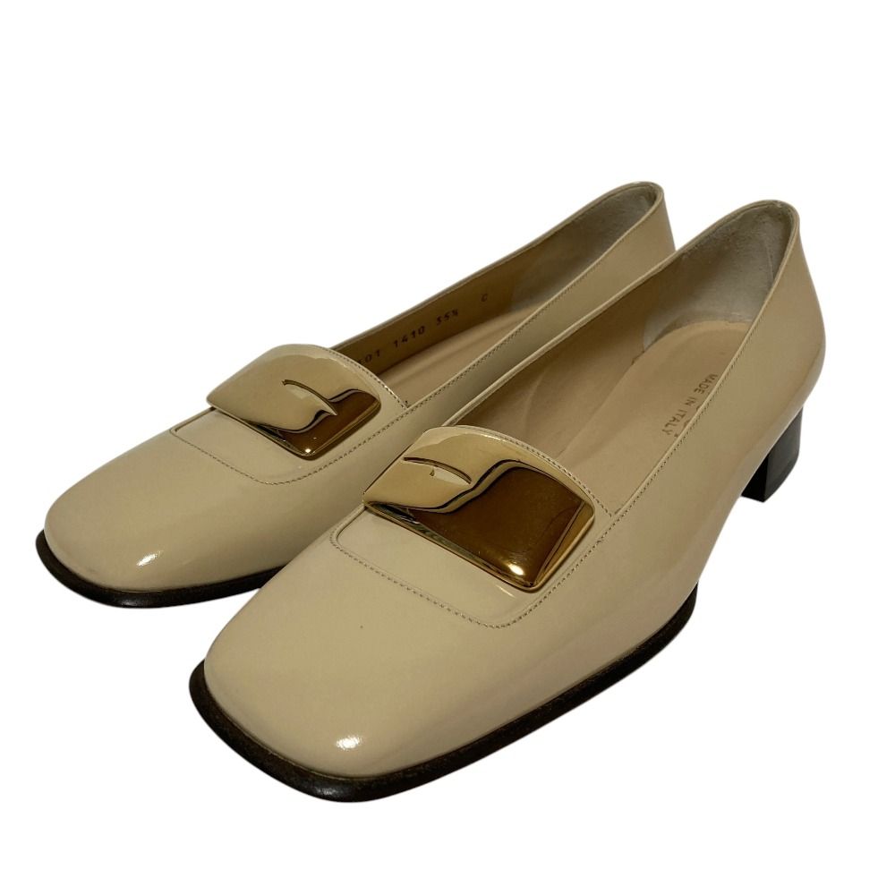 Gucci Tom Ford Era G Logo Patent Leather Square Toe Pumps Beige Spring