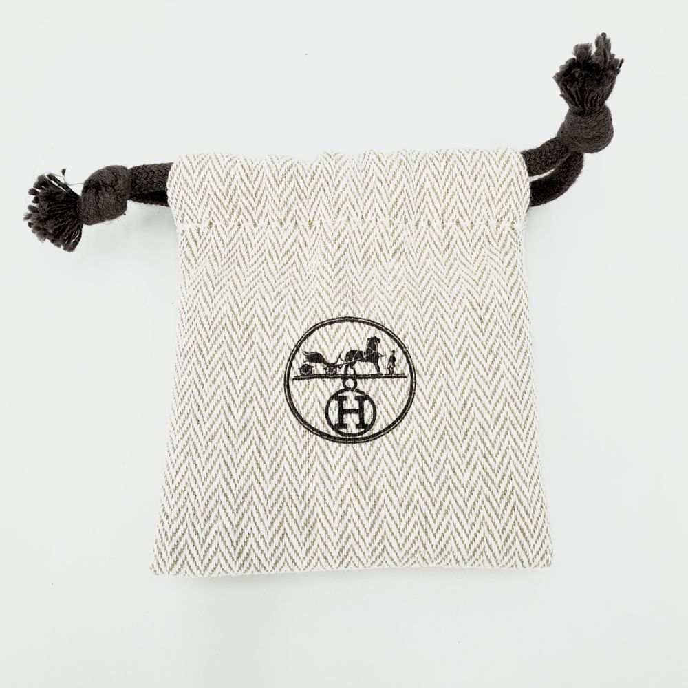 Hermes Earrings O'Kelly Leather White Ivory Gold — view 5