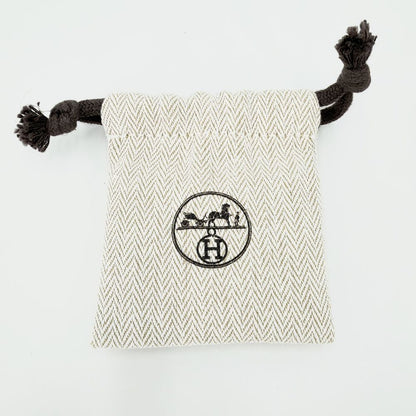 Hermes Earrings O'Kelly Leather White Ivory Gold — view 5