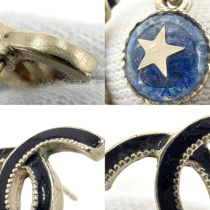 Chanel Earrings CC Logo Swing Star Blue — view 4