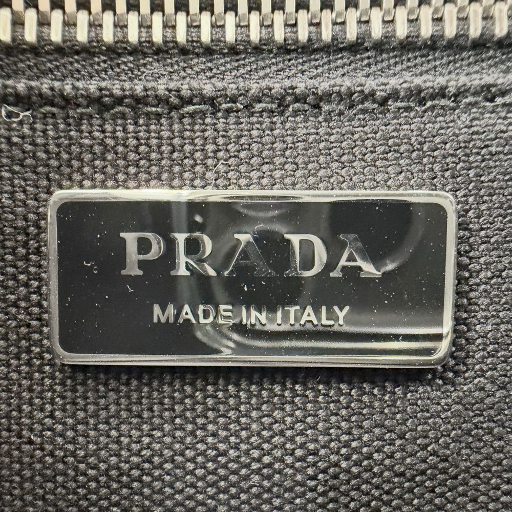 Prada Tote Canapa Denim Fabric Handbag Crossbody Cotton Blue Gold — view 5