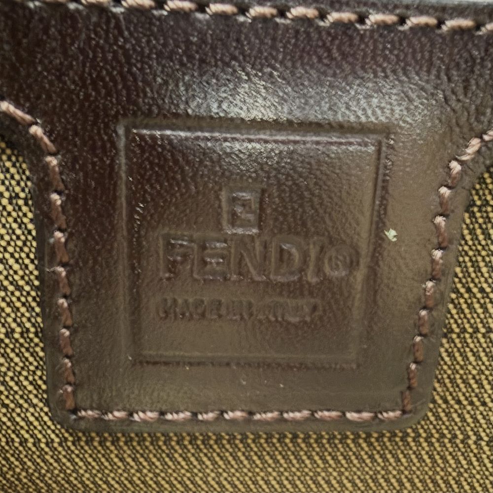 Fendi Shoulder Bag Zucca Mamma Bucket Canvas Leather Brown Silver — view 5