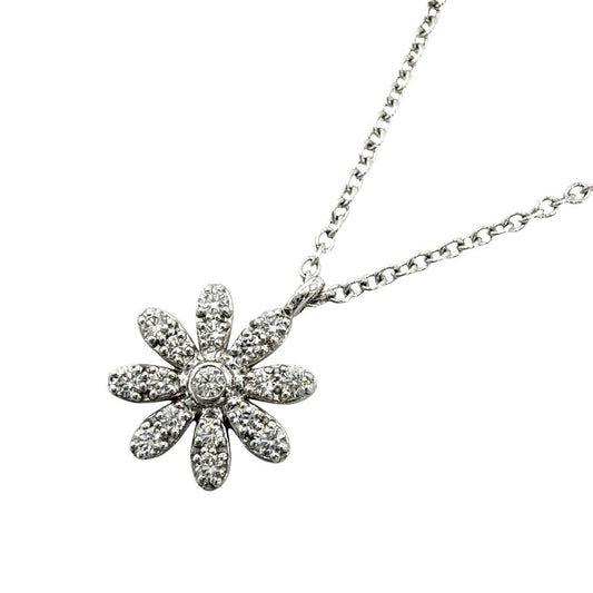 Tiffany & Co Necklace Daisy Pendant 18K White Gold Diamond