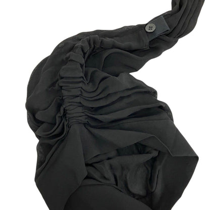 Saint Laurent Paris Long Gathered Sleeve Sheer Blouse Black Spring Summer 36 — view 4