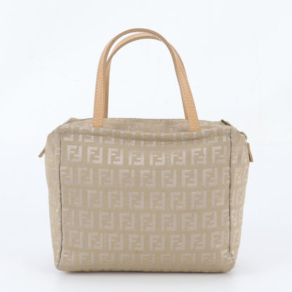 Fendi Zucchino FF Canvas Leather Handbag Tote — view 3
