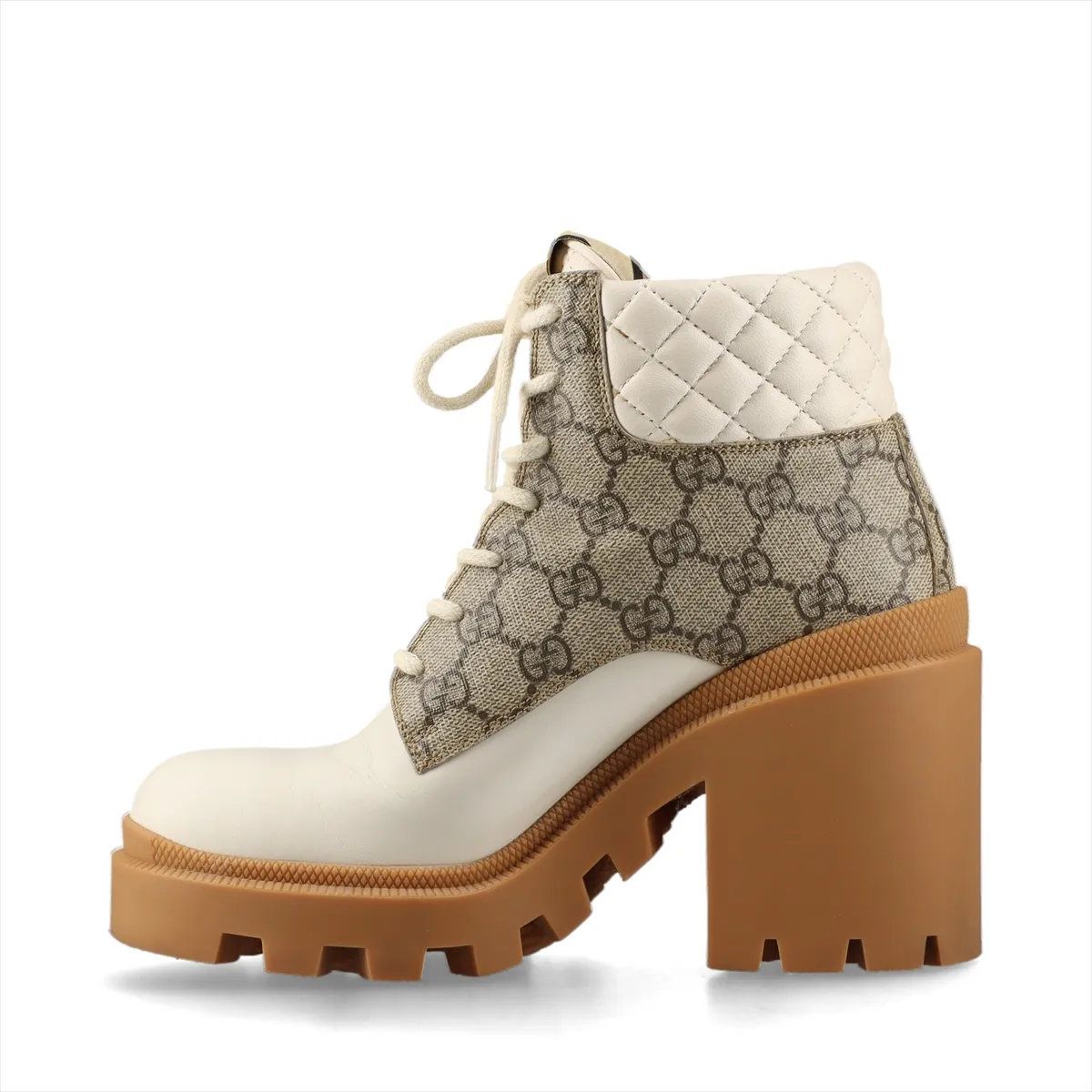Gucci GG Supreme Quilted Leather Heels Boots Shoes — view 5