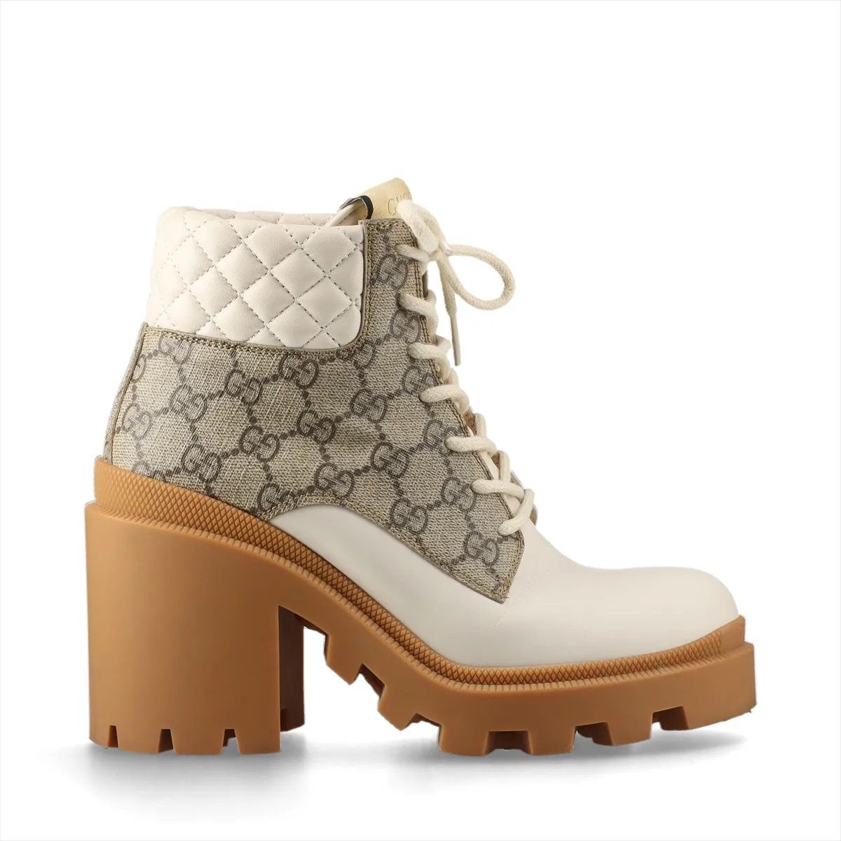 Gucci GG Supreme Quilted Leather Heels Boots Shoes — view 4