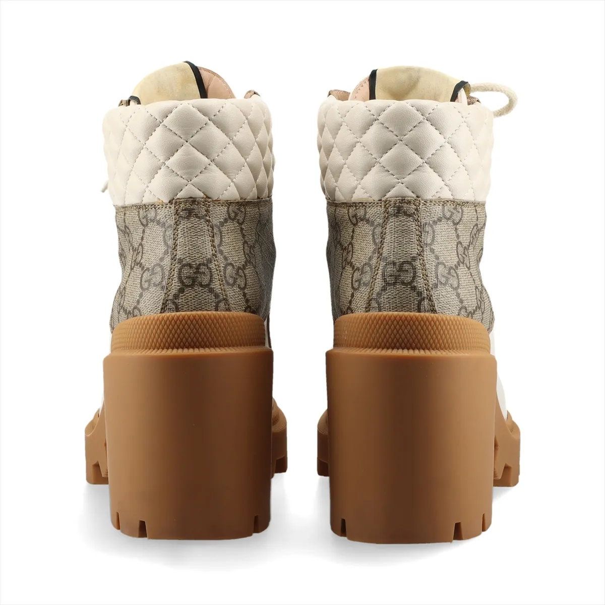 Gucci GG Supreme Quilted Leather Heels Boots Shoes — view 6