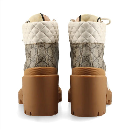 Gucci GG Supreme Quilted Leather Heels Boots Shoes — view 6