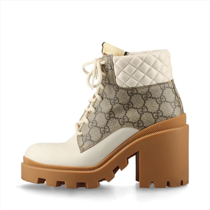 Gucci GG Supreme Quilted Leather Heels Boots Shoes — view 2