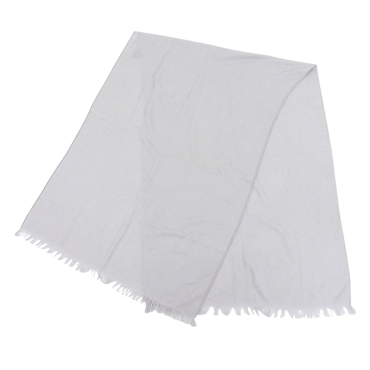 Hermes New Libris Cashmere Silk Fringe Scarf Shawl Light Gray — view 3