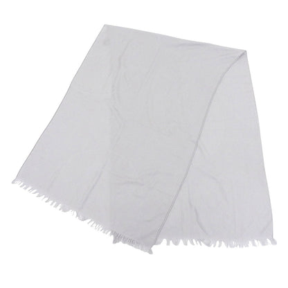 Hermes New Libris Cashmere Silk Fringe Scarf Shawl Light Gray — view 3