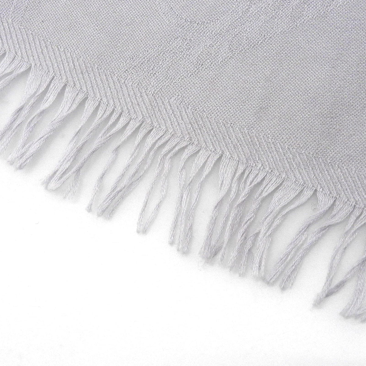 Hermes New Libris Cashmere Silk Fringe Scarf Shawl Light Gray — view 5