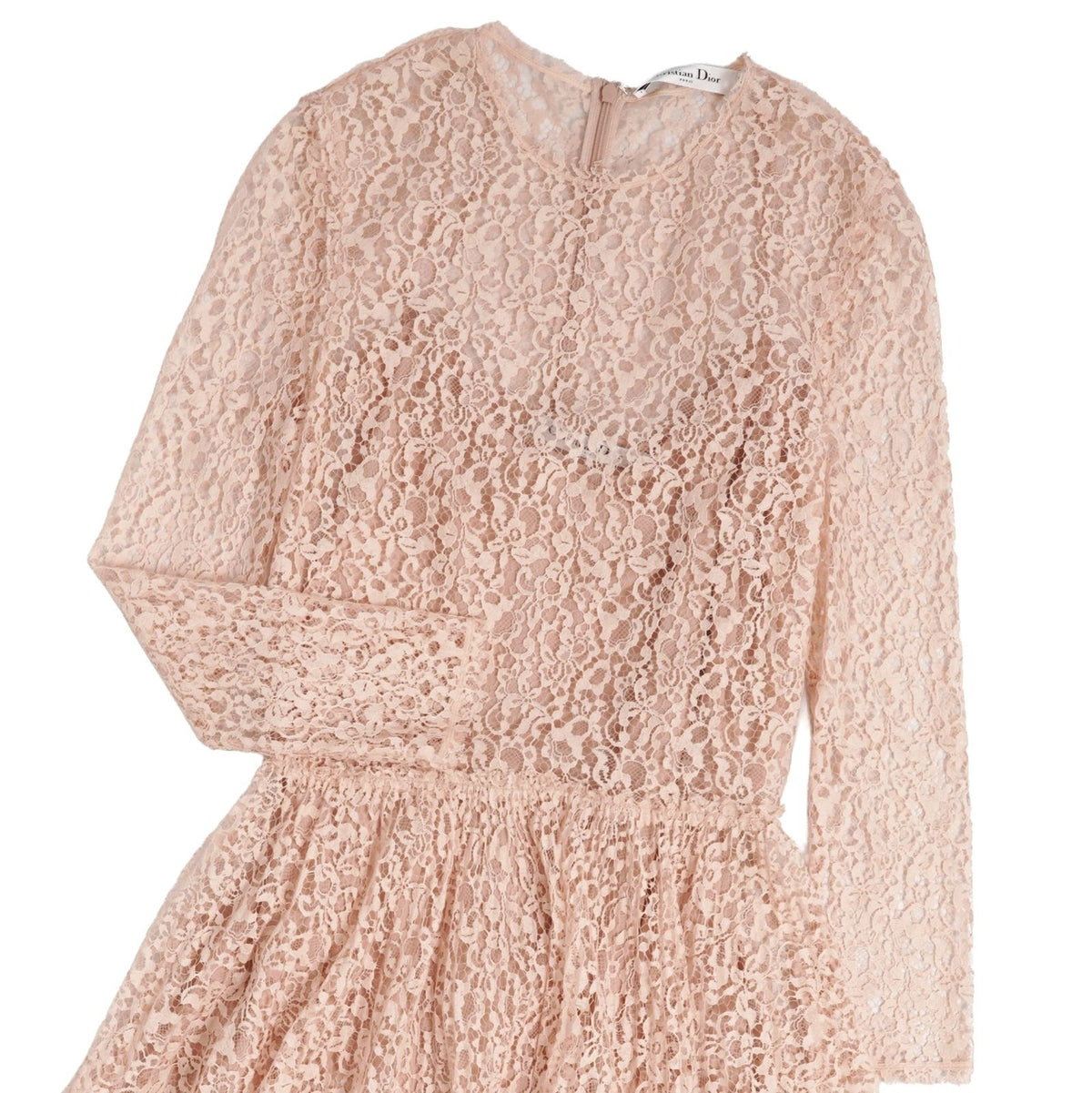 Dior Dress Lace Silk All Mini Length Pink US 2 — view 2
