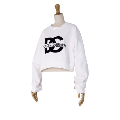 Dolce & Gabbana Sweatshirt Long Sleeve DG Logo Top Cotton White 36 — view 4