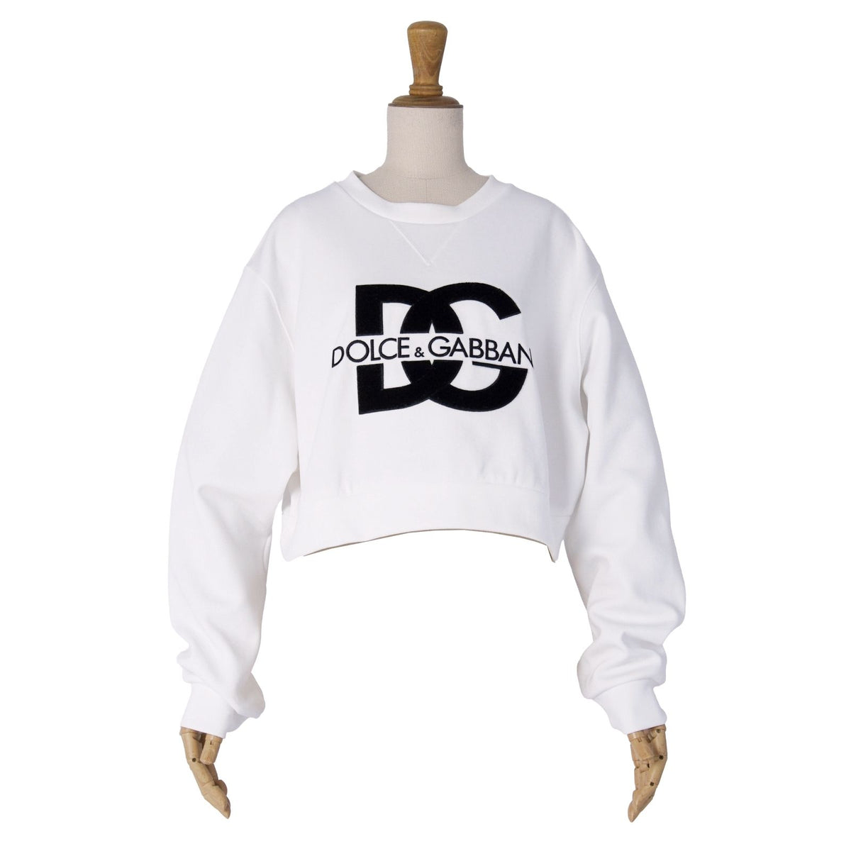 Dolce & Gabbana Sweatshirt Long Sleeve DG Logo Top Cotton White 36 — view 3