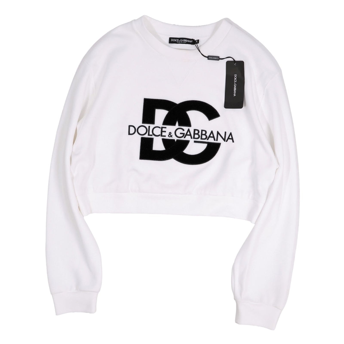 Dolce & Gabbana Sweatshirt Long Sleeve DG Logo Top Cotton White 36