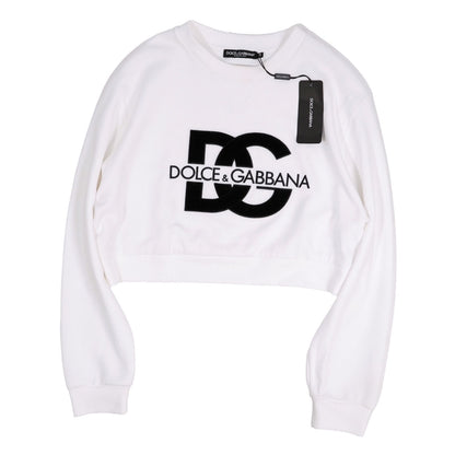 Dolce & Gabbana Sweatshirt Long Sleeve DG Logo Top Cotton White 36